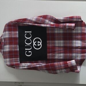 💫 Red and White Flannel Shirt